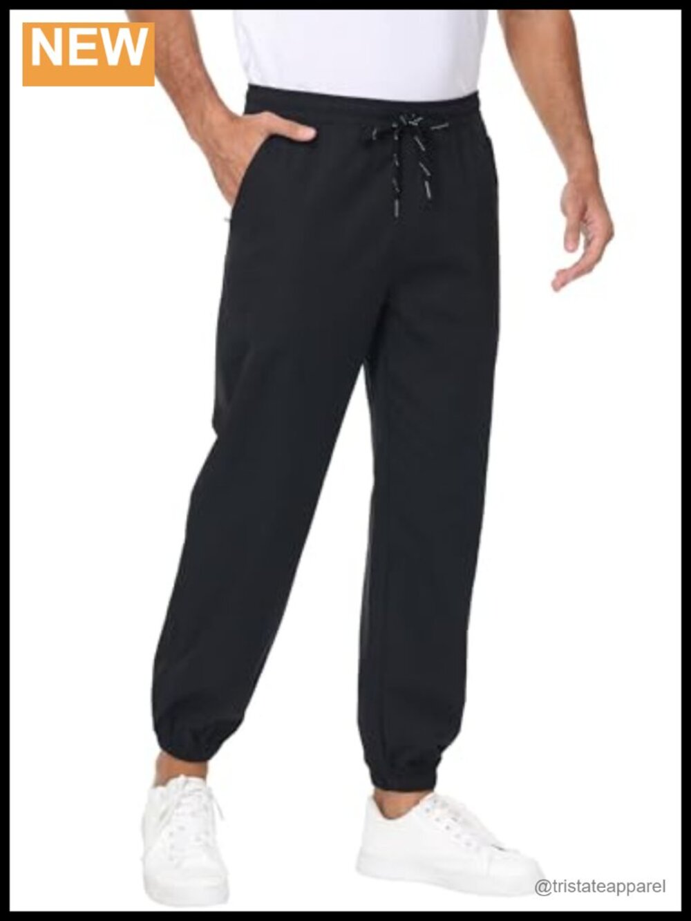 Relaxed Fit Chino Jogger Pants with Zipper Pockets